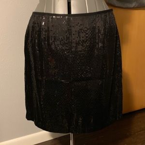 EUC Ann Taylor Loft black sequin skirt Sz 14